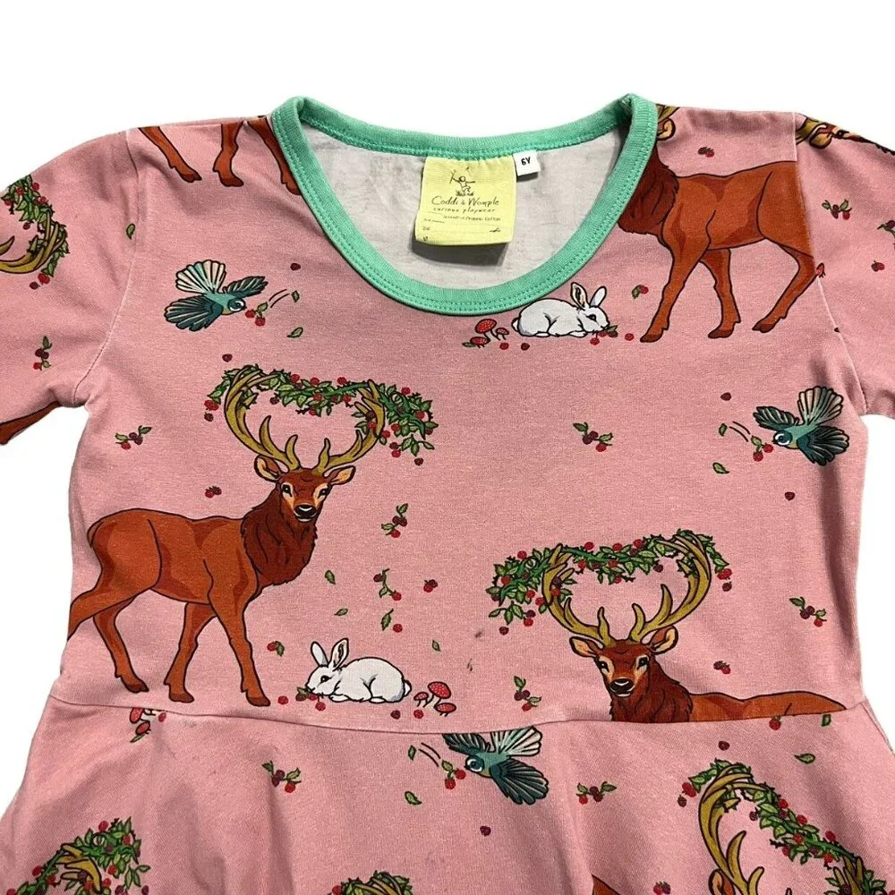Coddi & Womple 6Y Organic Cedar In The Berry Bush Twirl Dress